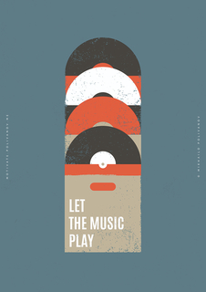 Большой постер на стену "Let The Music Play" 60х90 см без рамы Motivate Me Posters