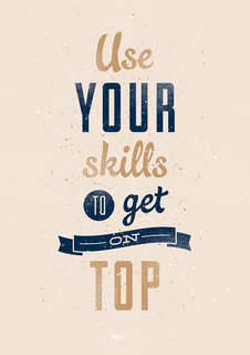 Большой мотивационный постер на стену "Use Your Skills" 40х50 см без рамы Motivate Me Posters