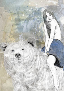 Большой постер на стену "Bear Ride" 40х50 см без рамы Charlie Bearman