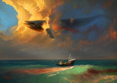 Большой постер на стену "Sorrow For The Whales" 50х70 см без рамы Артём Чебоха