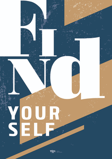Большой мотивационный постер на стену "Find Yoursef" 60х90 см без рамы Motivate Me Posters