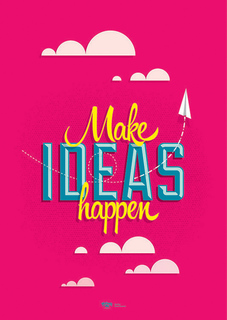 Большой мотивационный постер на стену "Make Ideas Happen" 40х50 см без рамы Motivate Me Posters
