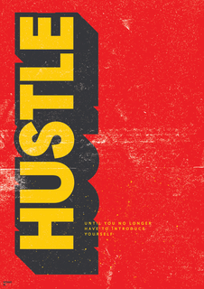 Большой мотивационный постер на стену "HUSTLE" 60х90 см без рамы Motivate Me Posters