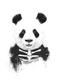 Большой постер на стену "Zombie Panda" 40х50 см без рамы Balazs Solti
