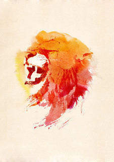 Большой постер на стену "Angry Lion" 50х70 см без рамы Robert Farkas