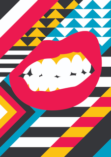 Большой постер на стену "Geometry Lips" 50х70 см без рамы