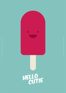 Большой постер на стену "Hello Cutie Ice Cream" 40х50 см без рамы Motivate Me Posters