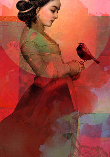 Большой постер на стену "Lady in red" 60х90 см без рамы Catrin Welz Stein
