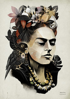 Большой постер на стену "Frida Kahlo (Фрида Кало)" 40х50 см без рамы Лёша Курбатов