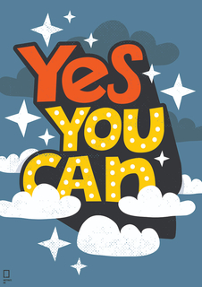 Большой мотивационный постер на стену "Yes You Can 1" 50х70 см без рамы Motivate Me Posters