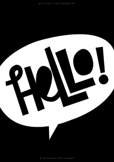 Большой постер на стену "Hello" 50х70 см без рамы Motivate Me Posters