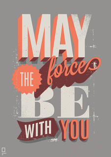Большой мотивационный постер на стену "May The Force" 40х50 см без рамы Motivate Me Posters