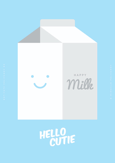Большой постер на стену "Hello Cutie Milk" 60х90 см без рамы Motivate Me Posters