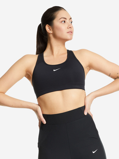 Спортивный топ бра Nike Dri-FIT Swoosh, Черный, размер 50-52