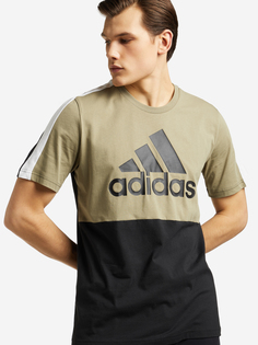 Футболка мужская adidas Essentials Colorblock, Зеленый, размер 48-50