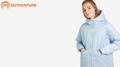 Куртка утепленная женская Outventure, Голубой, размер 54-56