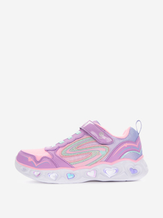 Кроссовки для девочек Skechers Heart Lights, Фиолетовый, размер 29