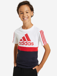 Футболка для мальчиков adidas Essentials Colorblock, Белый, размер 152