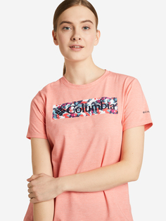 Футболка женская Columbia Sun Trek SS Graphic Tee, Оранжевый, размер 52-54