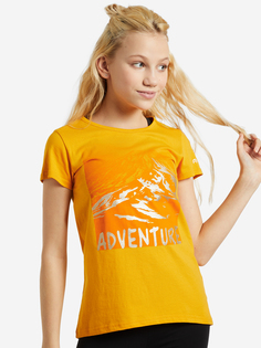 Футболка для девочек Outventure, Оранжевый, размер 164