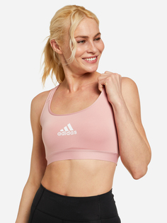 Спортивный топ бра adidas Powerreact Training Medium Support, Розовый, размер 75A-C