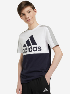 Футболка для мальчиков adidas Colorblock, Синий, размер 176