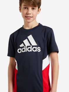 Футболка для мальчиков adidas D2M Big Logo, Синий, размер 152