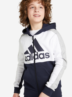 Толстовка для мальчиков adidas Colorblock, Синий, размер 128