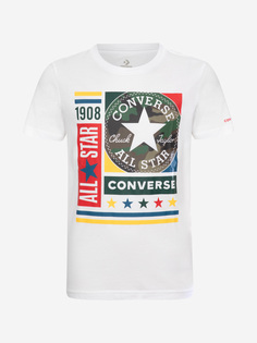 Футболка для мальчиков Converse Camo Mixed Boxes, Белый, размер 164