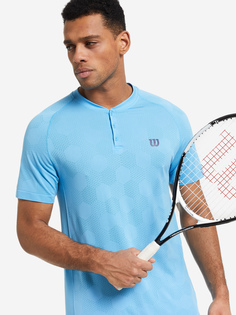 Поло мужское Wilson Power Seamless Henley, Синий, размер 44-46