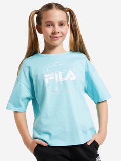 Футболка для девочек FILA, Голубой, размер 152