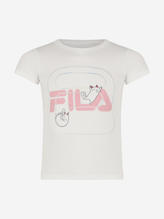 Футболка для девочек FILA, Белый, размер 104
