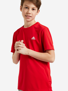 Футболка для мальчиков adidas, Красный, размер 128