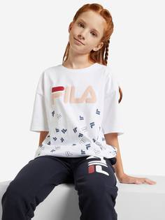 Футболка для девочек FILA, Белый, размер 140