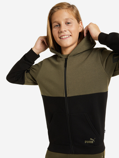 Толстовка для мальчиков PUMA Power Colorblock, Зеленый, размер 129-140