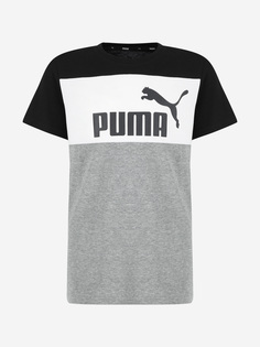 Футболка для мальчиков PUMA ESS+ Colorblock, Серый, размер 117-128