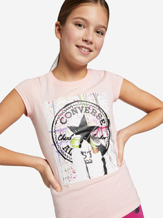 Футболка для девочек Converse Photoreal CTP Drip, Розовый, размер 128