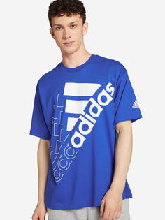 Футболка мужская adidas Essentials Logo, Синий, размер 44-46