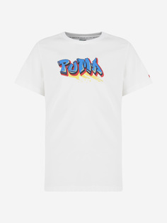 Футболка для мальчиков PUMA Street Art Graphic, Белый, размер 129-140