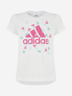 Футболка для девочек adidas Up2Mv, Белый, размер 164