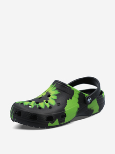 Шлепанцы Crocs Classic Tie Dye Graphic Clog, Зеленый, размер 40-41