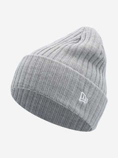 Шапка New Era Ribbed Patch Cuff Knit, Серый, размер Без размера