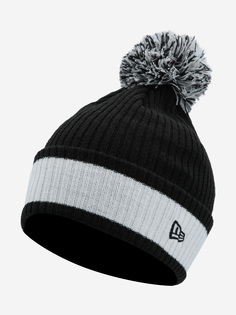 Шапка New Era Wordmark Contrast Bobble, Черный, размер Без размера