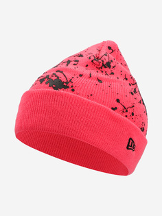 Шапка для девочек New Era Splatter Cuff Knit, Розовый, размер 53-54