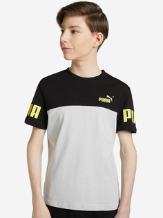 Футболка для мальчиков PUMA Power Colorblock, Серый, размер 152