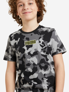 Футболка для мальчиков PUMA Alpha Aop, Черный, размер 129-140