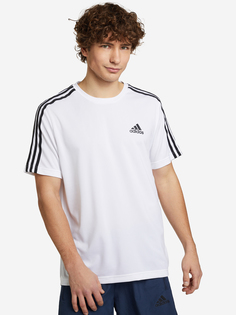 Футболка мужская adidas D2M 3 Stripes, Белый, размер 52-54