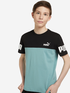 Футболка для мальчиков PUMA Power Colorblock, Голубой, размер 140