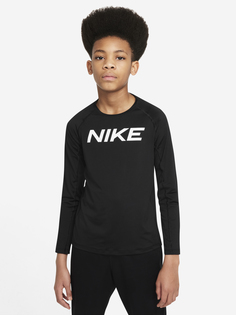 Лонгслив для мальчиков Nike Pro Dri-FIT, Черный, размер 137-147