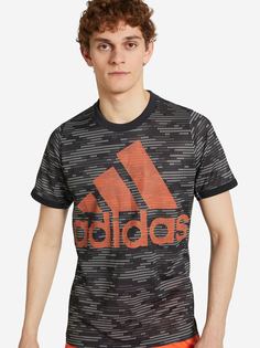 Футболка мужская adidas Primeblue Logo, Черный, размер 44-46